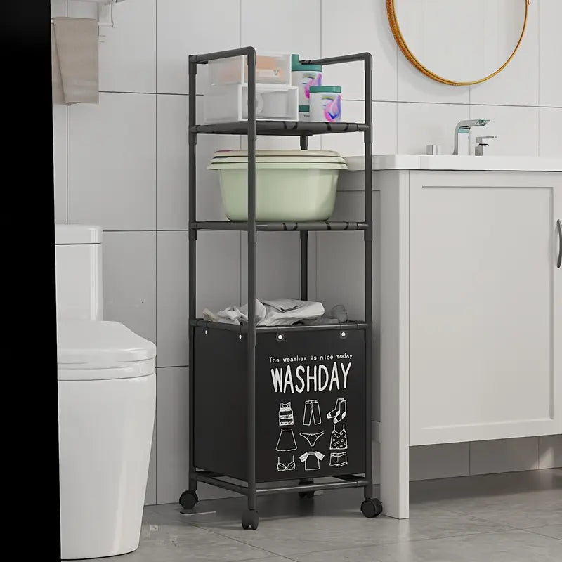 Panier à linge extensible avec cadre en métal pliable à plusieurs couches