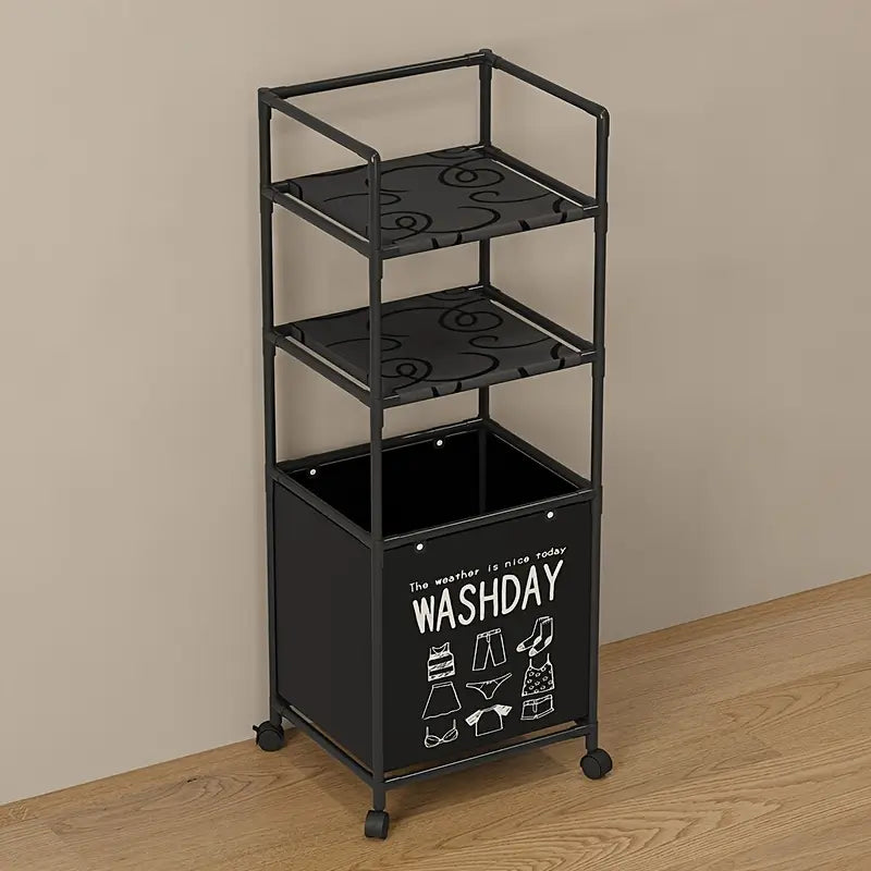 Panier à linge extensible avec cadre en métal pliable à plusieurs couches