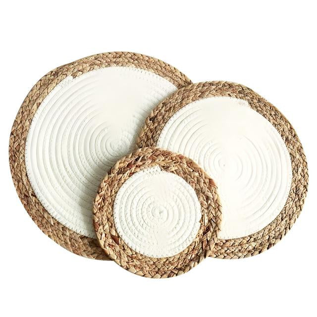 Napperons ronds tressés de 6 pièces