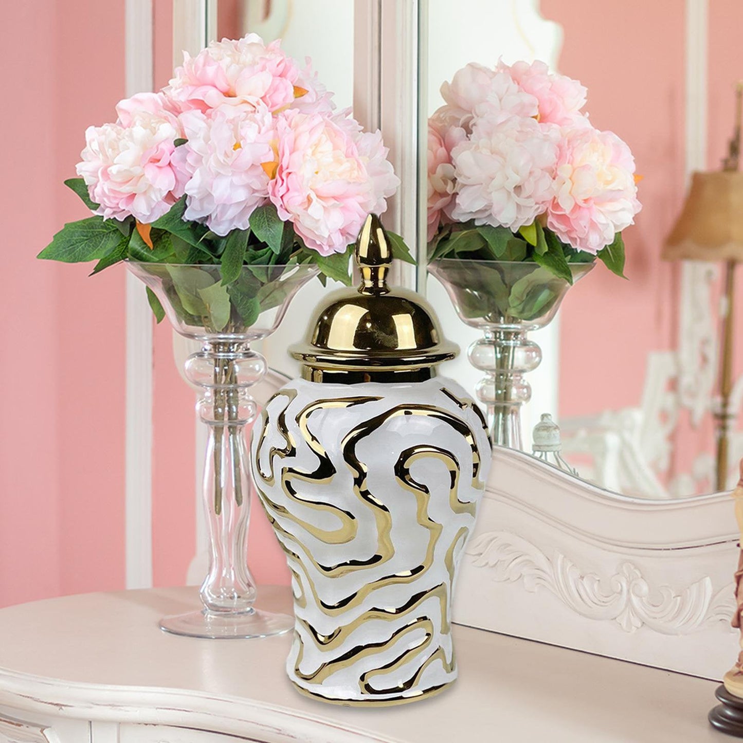 Pot à gingembre en porcelaine avec couvercle