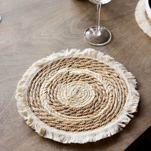 Napperons ronds en rotin de 6 pièces