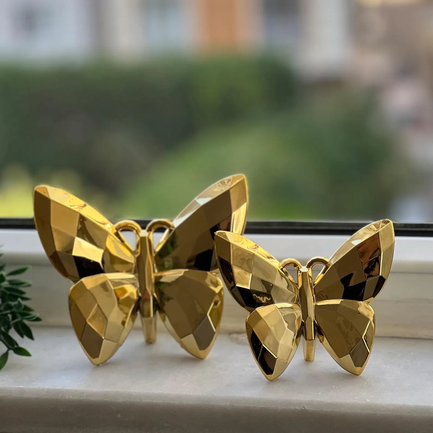 Ensemble Décoratif de 2 Papillons Dorés