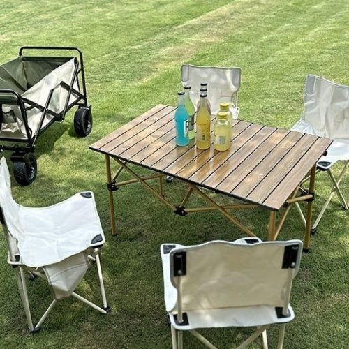 Table de Camping Pliante avec 4 Chaises