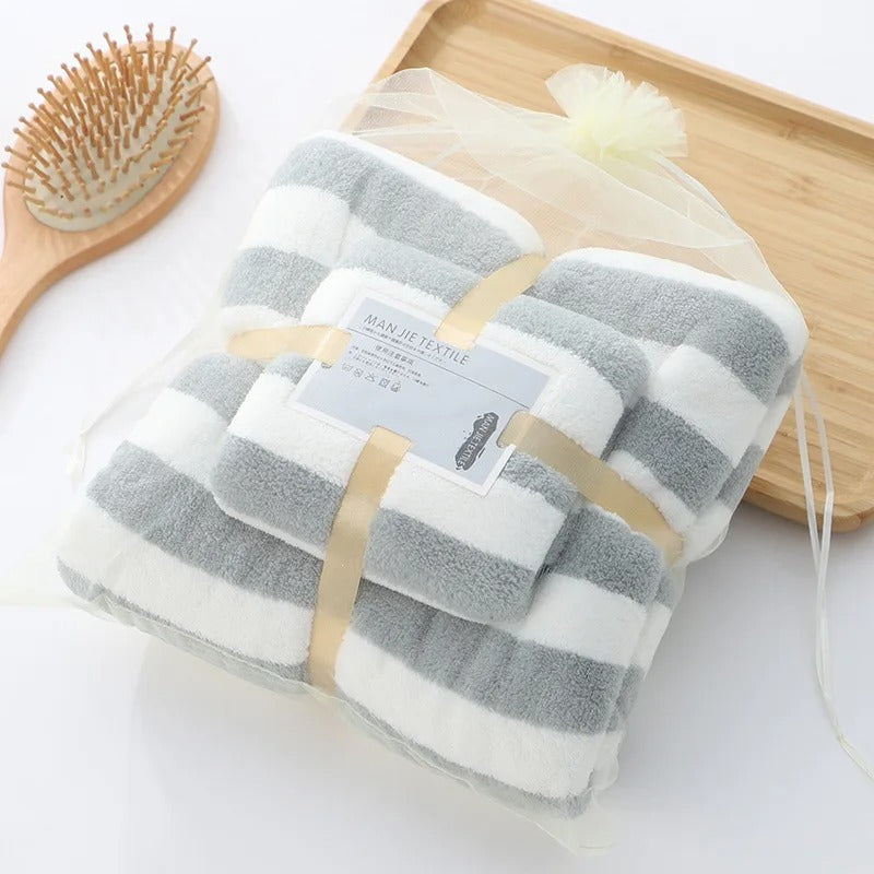 lot 2 Serviette de Bain en Velours Corail Confort, Absorption et Séchage Rapide