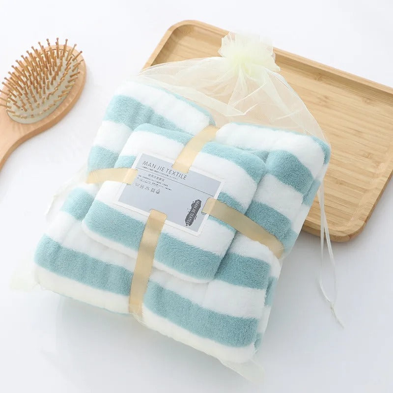 lot 2 Serviette de Bain en Velours Corail Confort, Absorption et Séchage Rapide