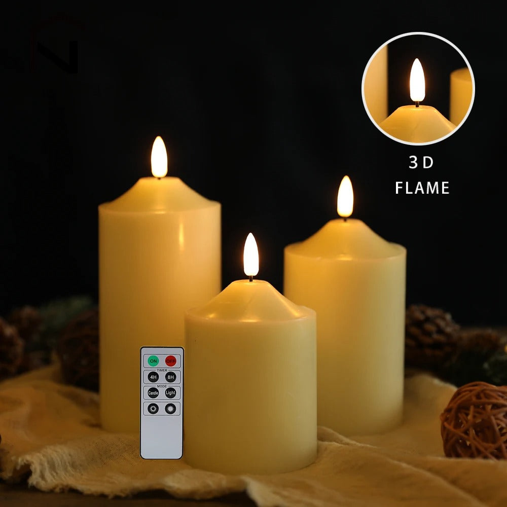 Bougies Led scintillantes sans flamme, 3 pièces