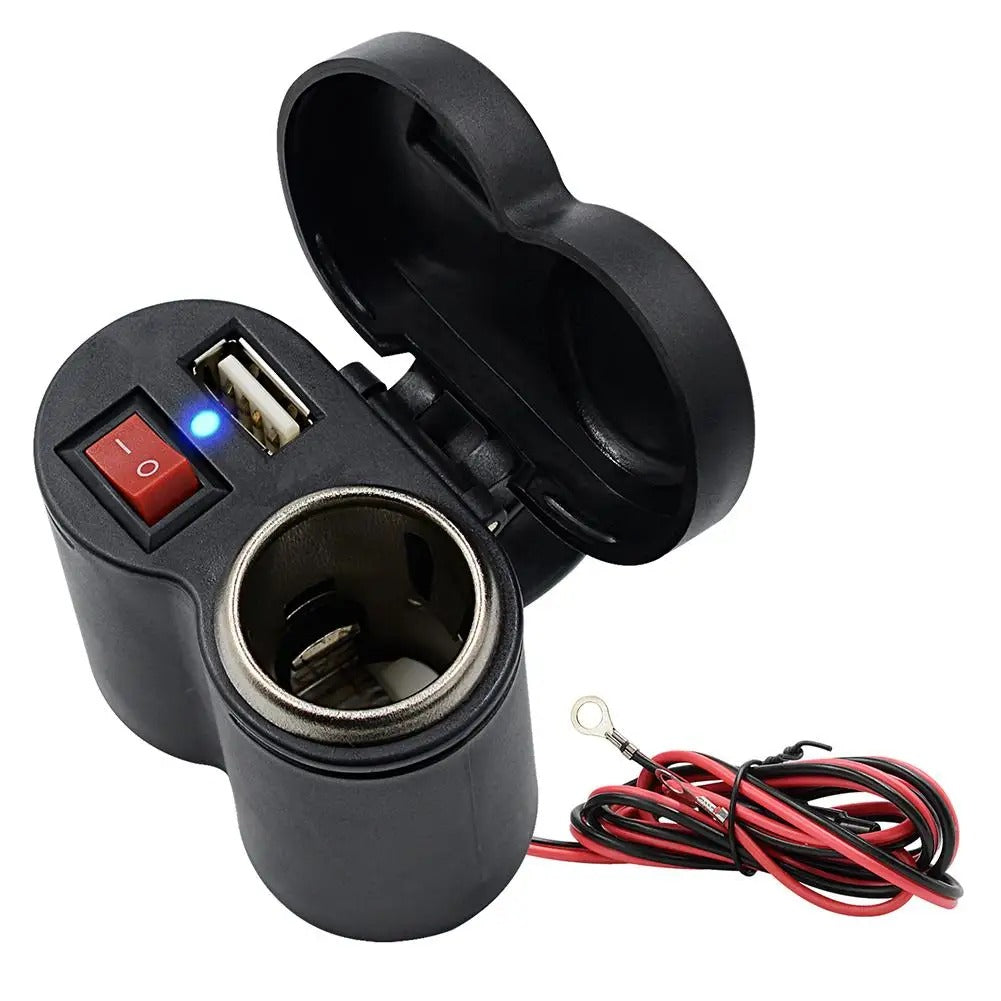 Chargeur USB multifonctionnel pour motos et téléphones portables.
