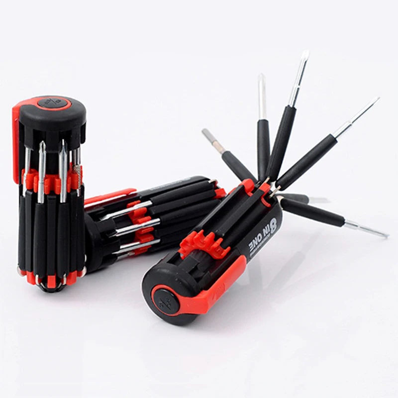 Tournevis multifonction, avec Kit d'outils de vissage 8 en 1 lampe de poche à 6 LED