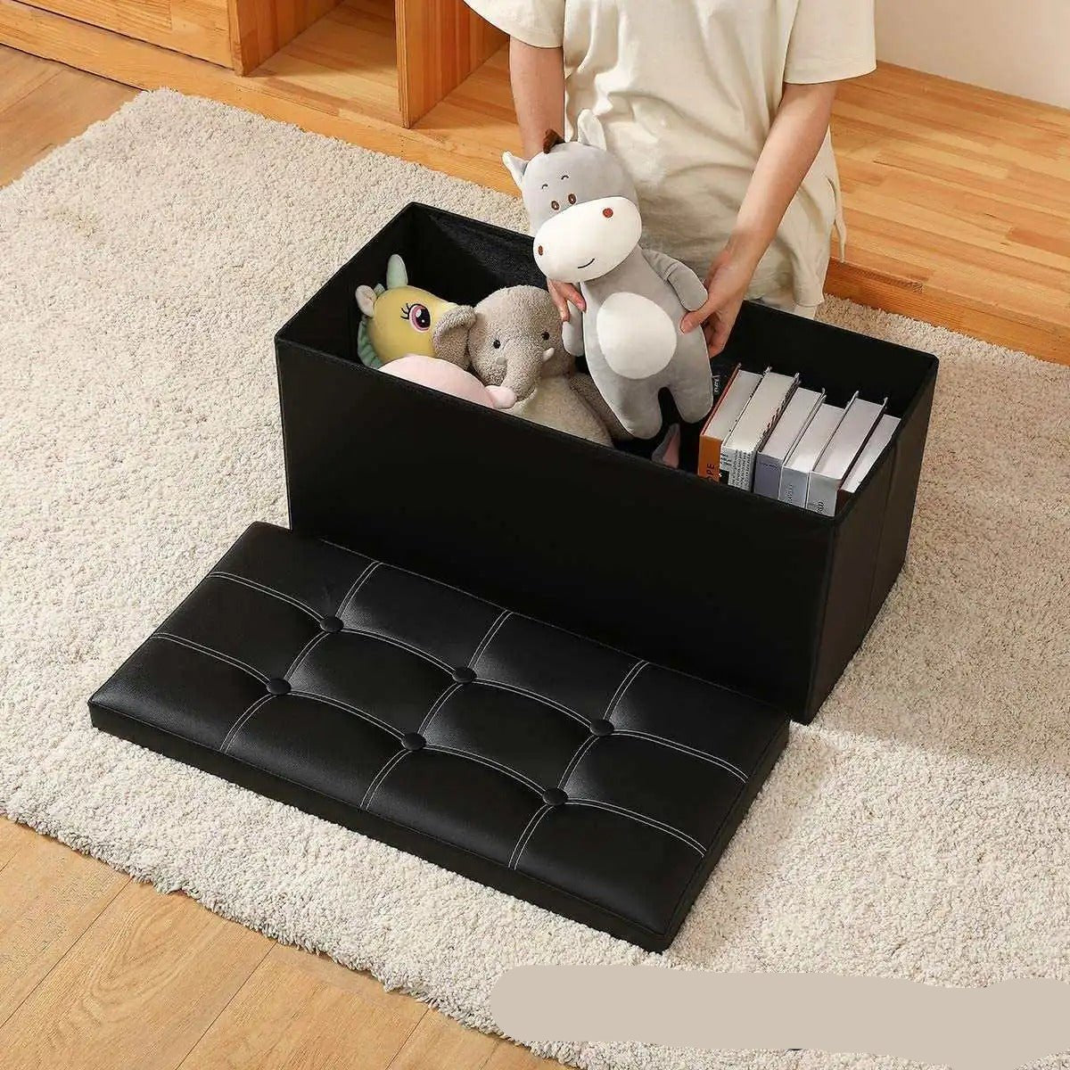 Repose-pieds Pliant de 80L avec Rangement
