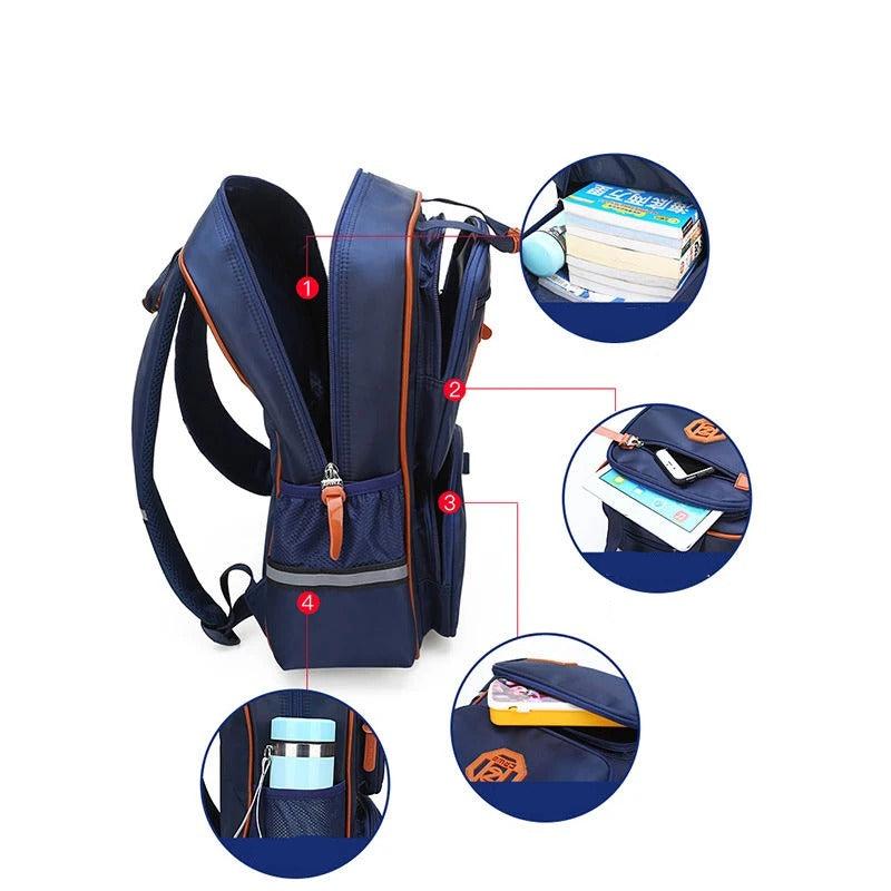 Sac à Dos d'École Primaire Étanche pour Enfant Garçon et Fille