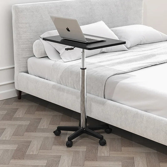 Bureau Mobile pour Ordinateur Portable Réglable avec Élévateur à Une Touche