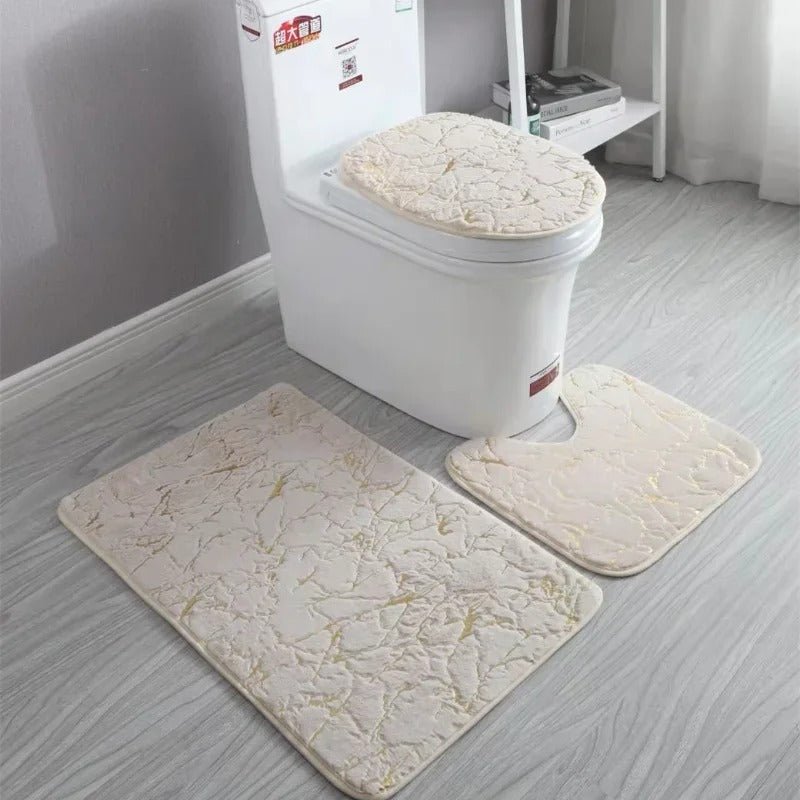 Ensemble de trois pièces de salle de bains d'impression d'or