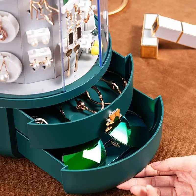 Organisateur de bijoux rotatif à 360 degrés