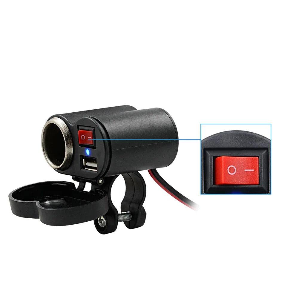 Chargeur USB multifonctionnel pour motos et téléphones portables.