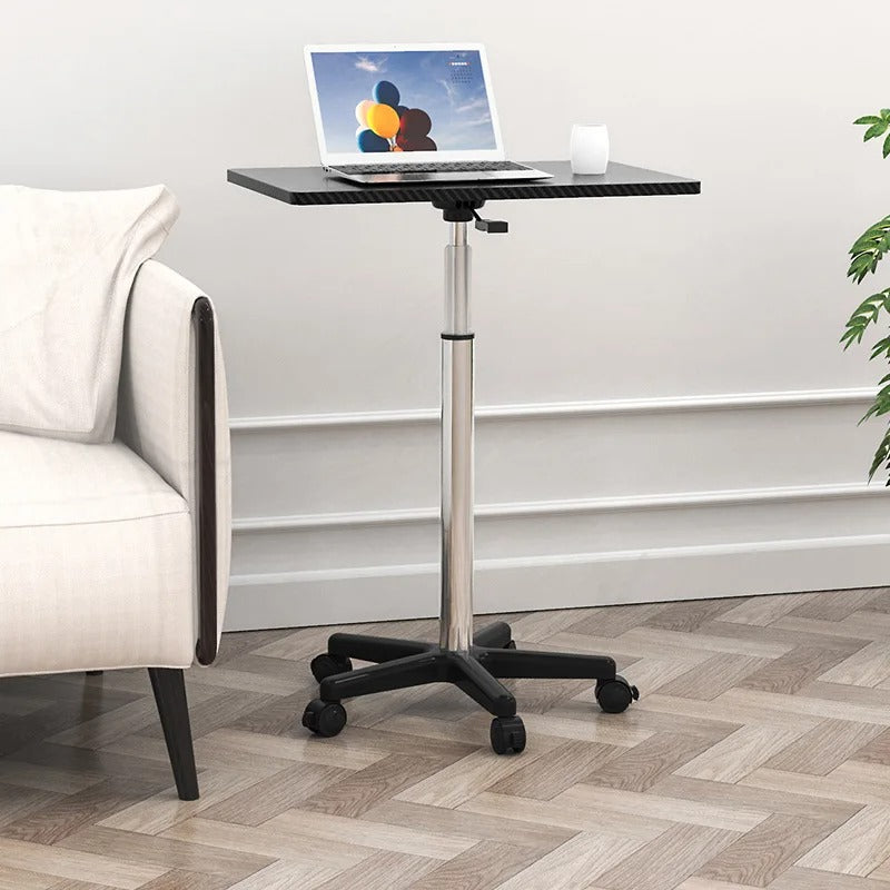 Bureau Mobile pour Ordinateur Portable Réglable avec Élévateur à Une Touche