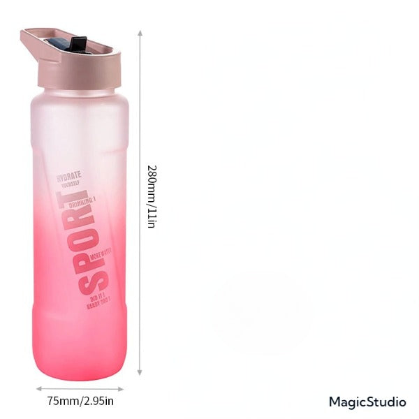 Bouteille d'eau en plastique avec poignée pour sport