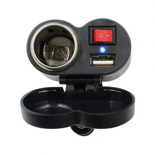 Chargeur USB multifonctionnel pour motos et téléphones portables.