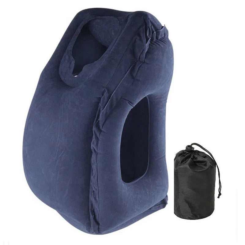 Oreiller de voyage et appui-tête gonflables confortables .