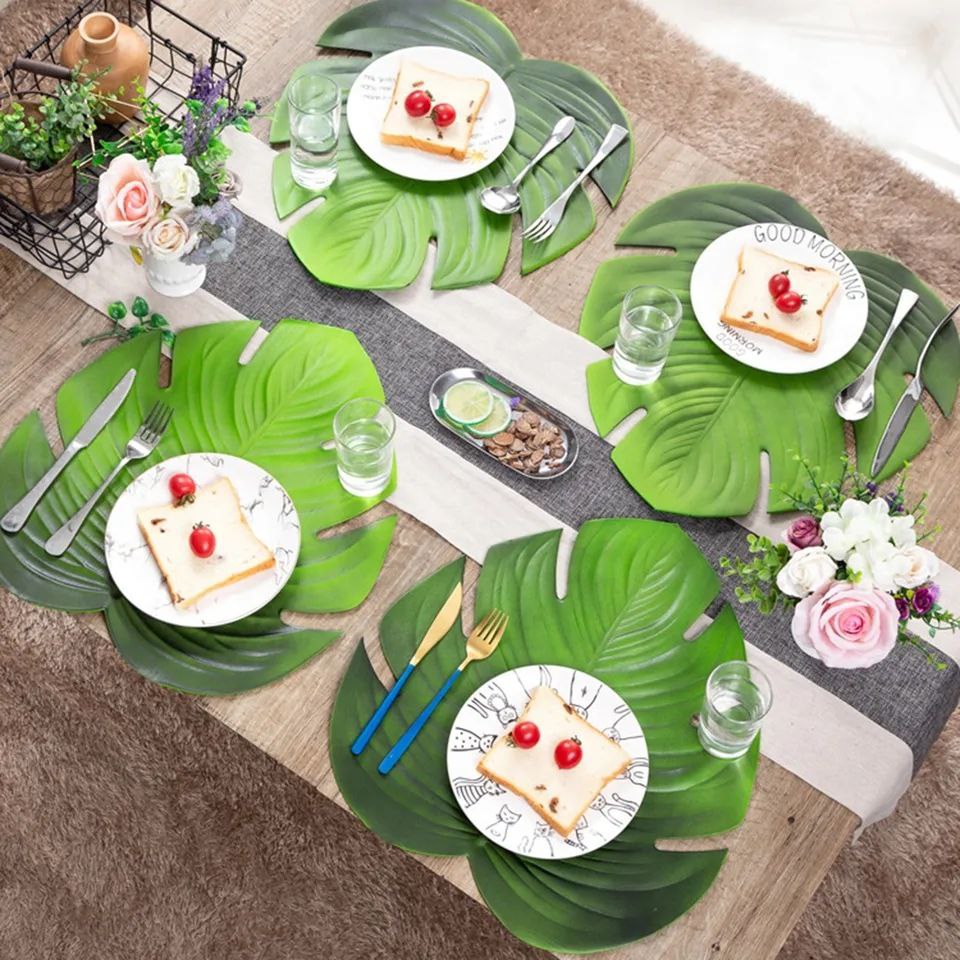 Élégance Naturelle : Les Sets de Table Eva Leaf Placemat ( 4 pièces )