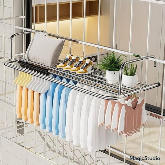 Support de séchage de garde-corps de fenêtre en acier inoxydable