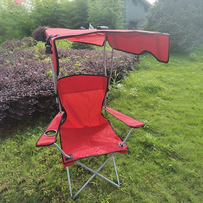 Chaise de camping confortable avec parasol réglable
