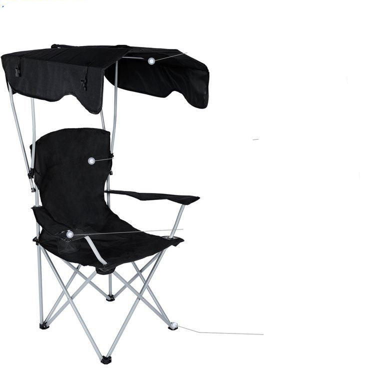 Chaise de camping confortable avec parasol réglable