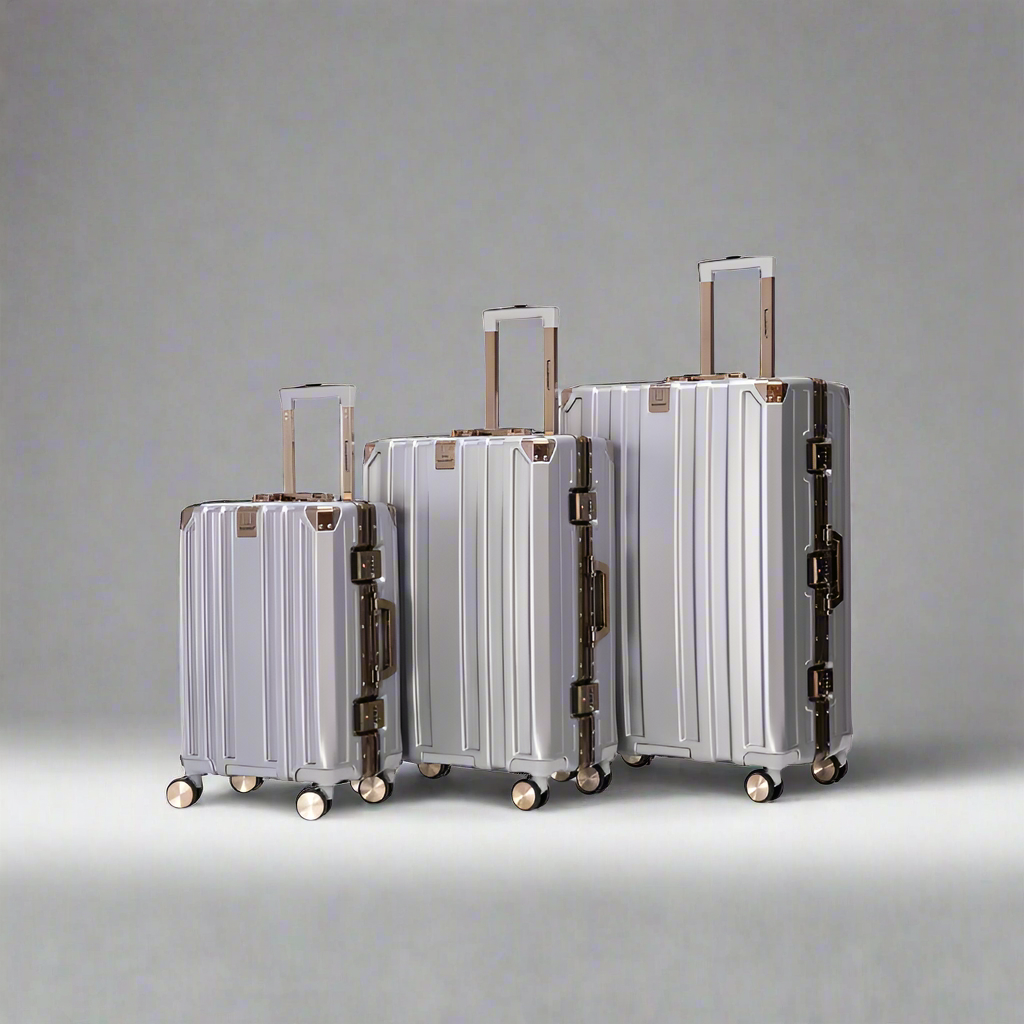 Ensemble de bagages de luxe en aluminium, 3 pièces