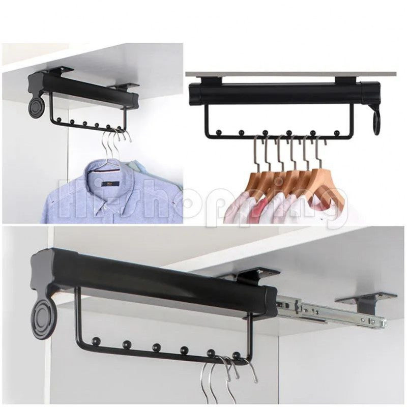 Cintre rétractable extractible pour garde-robe
