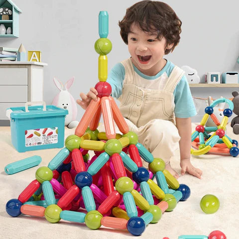 JEU DE BLOCS DE CONSTRUCTION MAGNÉTIQUES KIT DE 64 PCS