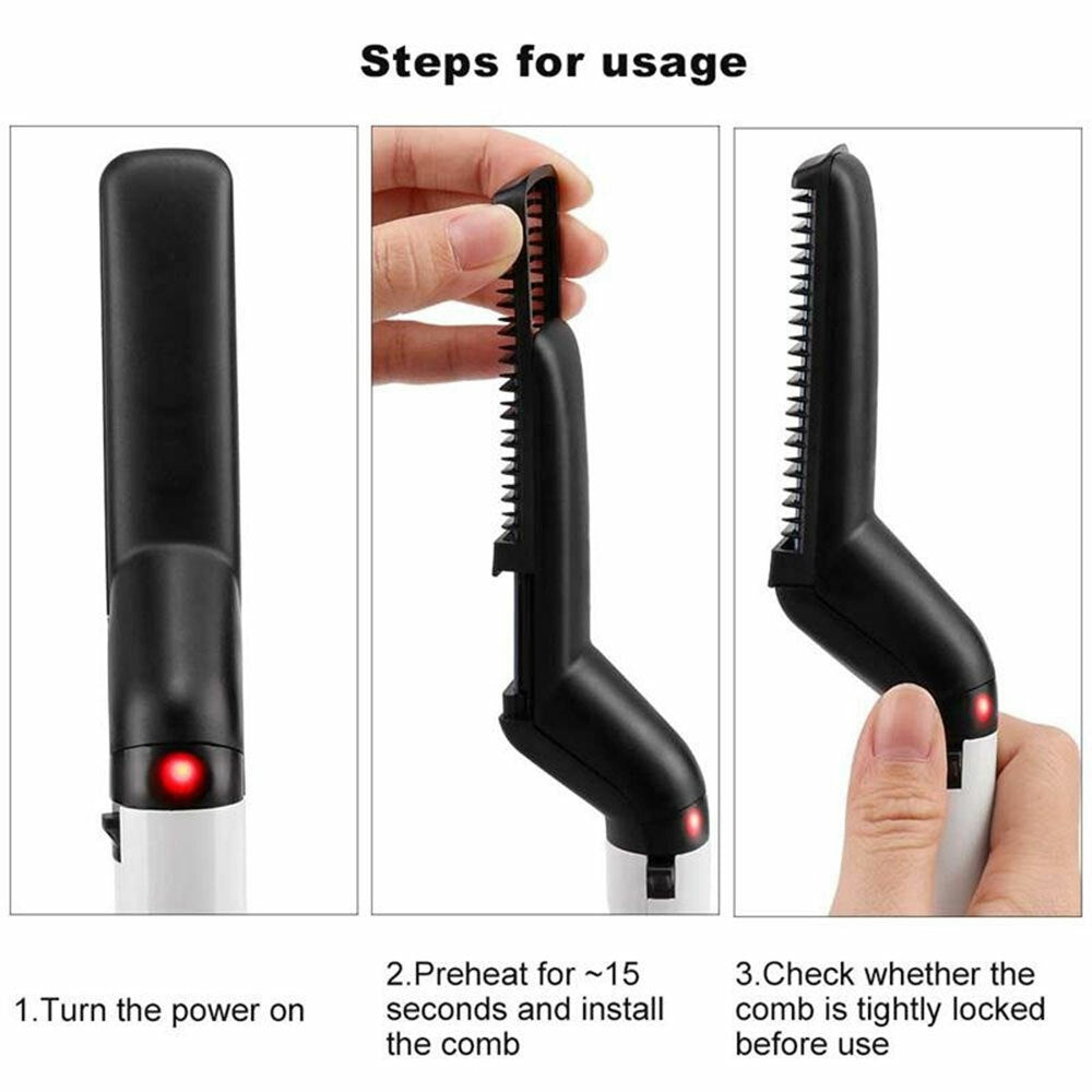 Brosse Lissante Fer à Lisser pour Barbe Coiffure Rapide Homme Coupe Cheveux