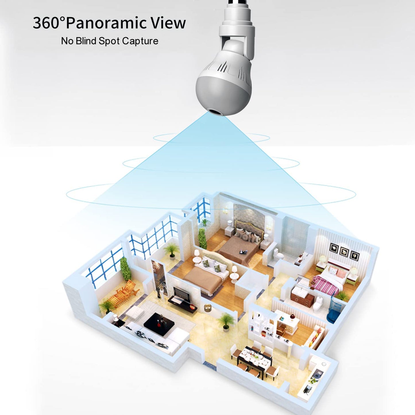 Caméra télécommandée 1080P, caméra ampoule HD wifi sans fil