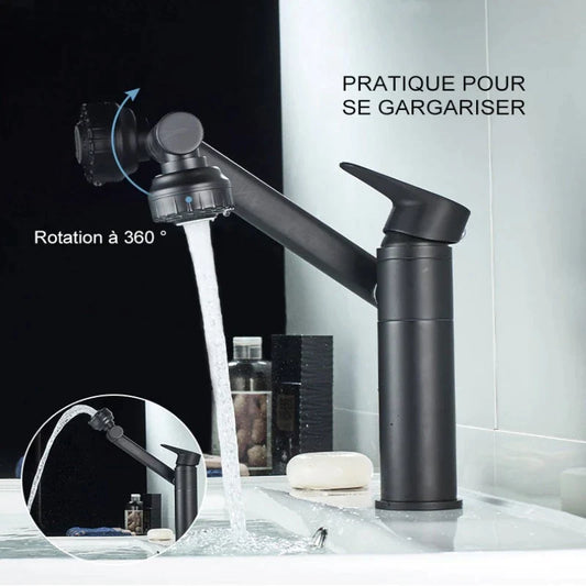 Robinet de lavabo pivotant à 360 degrés