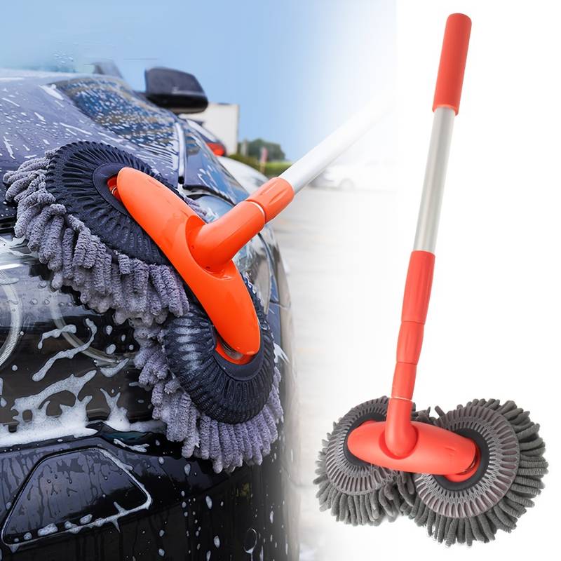 Brosse de lavage de voiture rétractable double couche