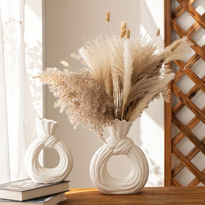 Vase en céramique blanche pour une décoration d'intérieur moderne, 2 pcs.