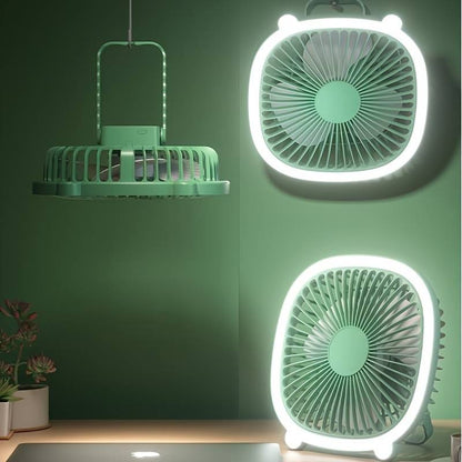 Ventilateur de bureau USB avec lumière LED 2 en 1