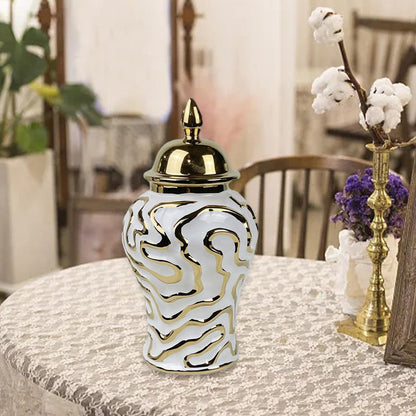Pot à gingembre en porcelaine avec couvercle