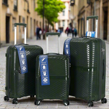 Lot de 3 valises latérales rigides avec double roulettes à 360° avec serrure TSA