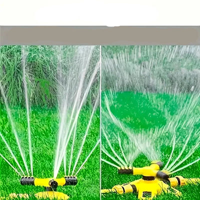 Système d'irrigation par aspersion de jardin, outil automatique jaune .