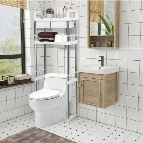 Support de rangement pour salle de bain à 2 niveaux