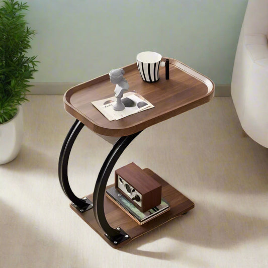 Petite Table d'Angle Mobile de Luxe – Élégance Fonctionnelle