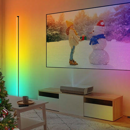Lampadaire d'angle LED RVB à changement de couleur