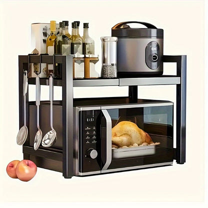 Étagère de rangement rétractable pour micro-ondes.