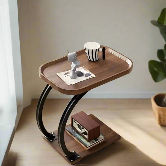 Petite Table d'Angle Mobile de Luxe – Élégance Fonctionnelle