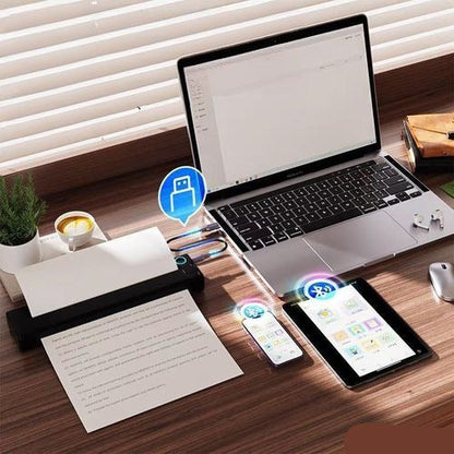 Imprimante A4 Portable , Mini Imprimante Thermique Bluetooth pour Voyage et Usage Domestique