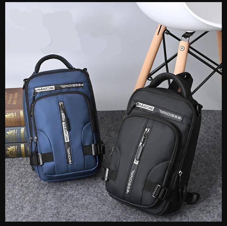 Sac À Bandoulière Avec 6 Poches Unisex Étanche Avec Port De Charge Usb