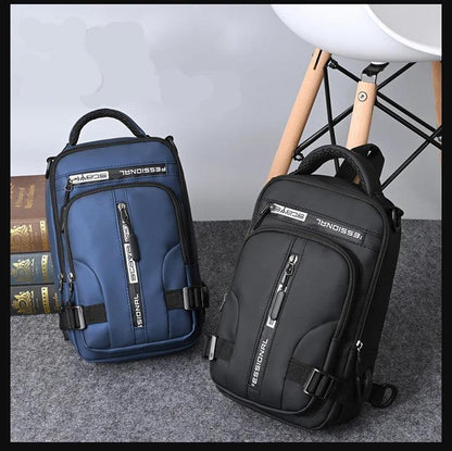 Sac À Bandoulière Avec 6 Poches Unisex Étanche Avec Port De Charge Usb