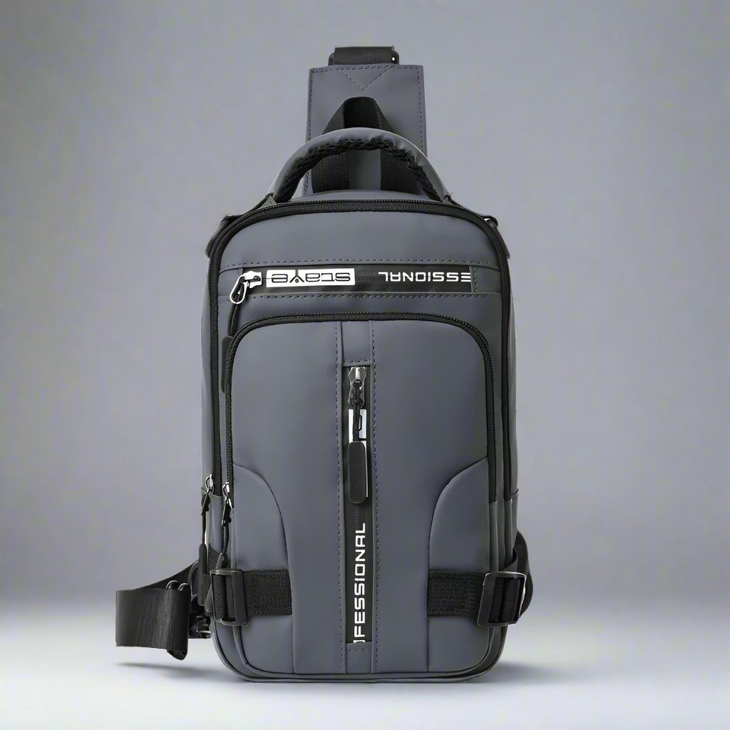 Sac À Bandoulière Avec 6 Poches Unisex Étanche Avec Port De Charge Usb