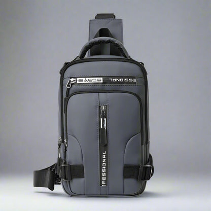 Sac À Bandoulière Avec 6 Poches Unisex Étanche Avec Port De Charge Usb