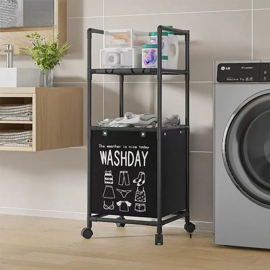 Panier à linge extensible avec cadre en métal pliable à plusieurs couches