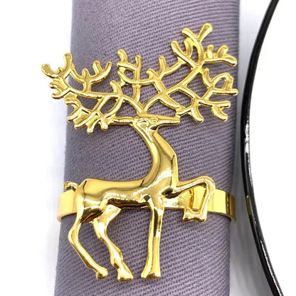 Inttox-🍽️🔔 Anneau de Serviette en Forme d'Arbre avec Cloche - 6piece 🌿✨